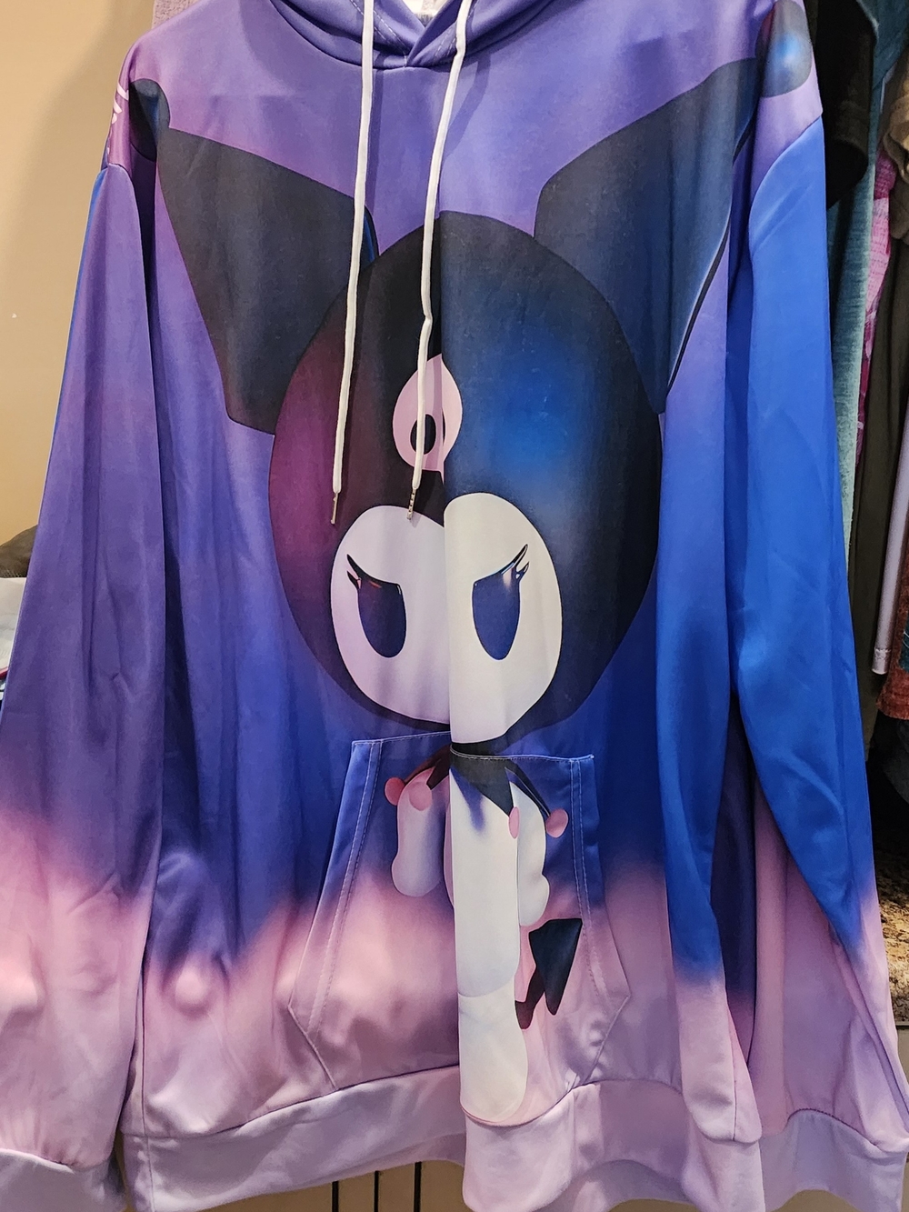 Womes Size XL Purple Ombre Character Hoodie Sweatshirt